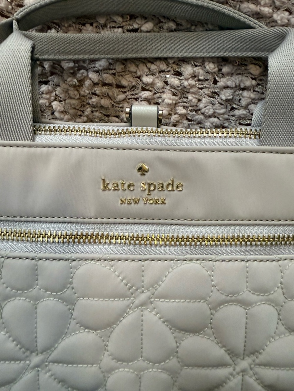 Kate Spade Greige Quilted Backpack - Picture 2 of 15